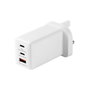 eSTUFF Infinite Cargador Doméstico GaN 67W USB-C PD - Enchufe UK - Blanco - Plástico 100% Reciclado