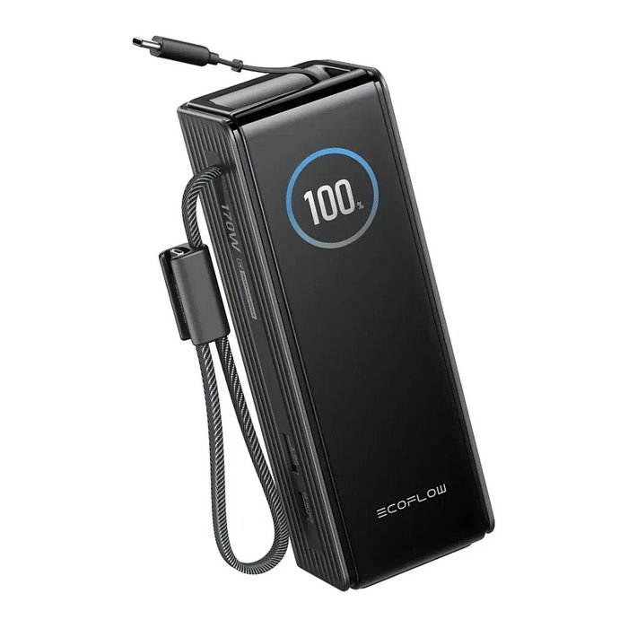 EcoFlow EF-RAPID25K100W-B-EU Power Bank RAPID 25K, 25000 mAh, Carga Rápida, USB-C, Pantalla TFT, Negro