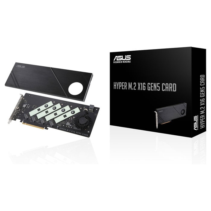 Asus Hyper M.2 x16 Gen5 Card PCIe 5.0 con 4 ranuras M.2 Asus Hyper M.2 x16 Gen5 Card PCIe 5.0 con 4 ranuras M.2