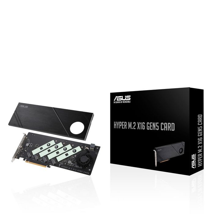 Asus Hyper M.2 x16 Gen5 Card PCIe 5.0 con 4 ranuras M.2 Asus Hyper M.2 x16 Gen5 Card PCIe 5.0 con 4 ranuras M.2