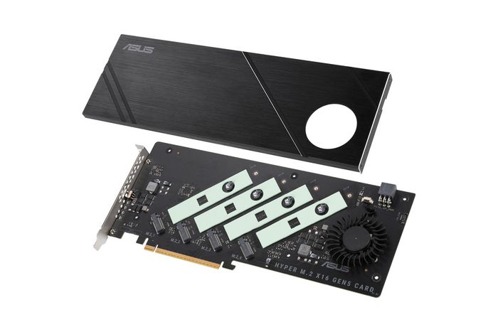 Asus Hyper M.2 x16 Gen5 Card PCIe 5.0 con 4 ranuras M.2 Asus Hyper M.2 x16 Gen5 Card PCIe 5.0 con 4 ranuras M.2