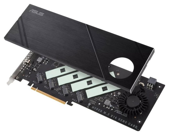 Asus Hyper M.2 x16 Gen5 Card PCIe 5.0 con 4 ranuras M.2 Asus Hyper M.2 x16 Gen5 Card PCIe 5.0 con 4 ranuras M.2