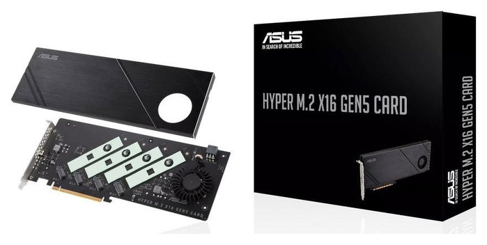 Asus Hyper M.2 x16 Gen5 Card PCIe 5.0 con 4 ranuras M.2 Asus Hyper M.2 x16 Gen5 Card PCIe 5.0 con 4 ranuras M.2