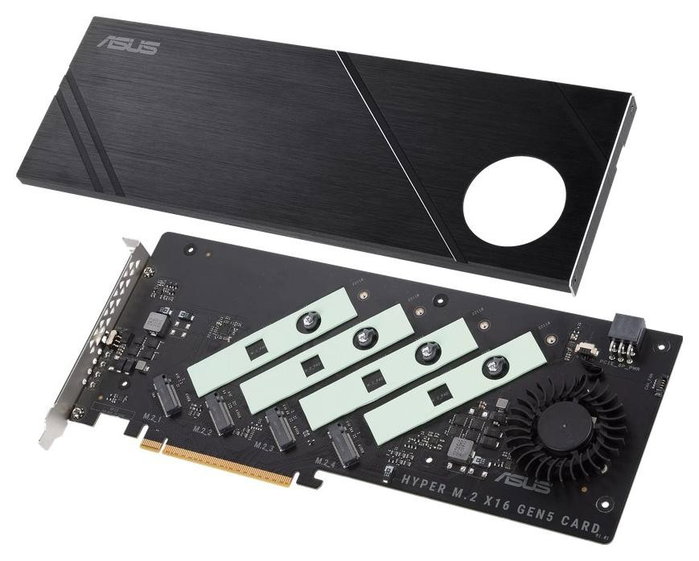 Asus Hyper M.2 x16 Gen5 Card PCIe 5.0 con 4 ranuras M.2 Asus Hyper M.2 x16 Gen5 Card PCIe 5.0 con 4 ranuras M.2