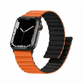 GUAN GA-MAG-BNDA-PP-OMS Premium Plus Armband für Apple Watch, Orange/Schwarz, 40mm, 41mm, 38mm, 42mm (Series 10)
