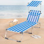 Aktive Tumbona Plegable de Aluminio con Parasol 186x49x30cm