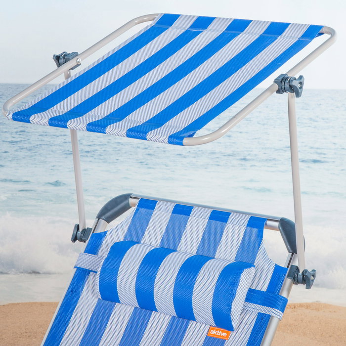 Aktive Tumbona Plegable de Aluminio con Parasol 186x49x30cm
