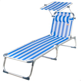 Aktive Tumbona Plegable de Aluminio con Parasol 186x49x30cm