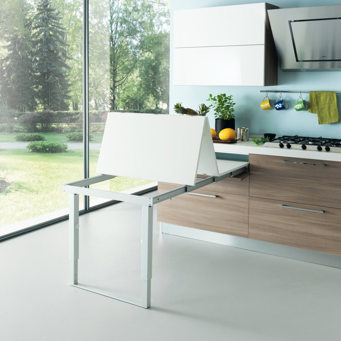 Emuca Guías para mesa extensible Party, Aluminio, Anodizado inox