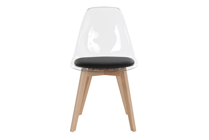 DKD Home Decor Silla de Policarbonato y Madera Tapizada Negra