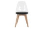 DKD Home Decor Silla de Policarbonato y Madera Tapizada Negra