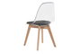 DKD Home Decor Silla de Policarbonato y Madera Tapizada Negra