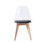 DKD Home Decor Silla de Policarbonato y Madera Tapizada Negra