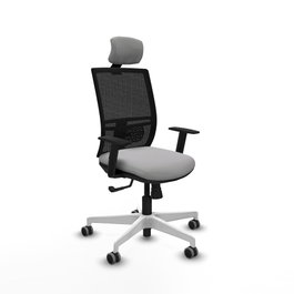 PIQUERAS Y CRESPO Silla de oficina Yunquera con mecanismo Sincro, Gris claro y Negro