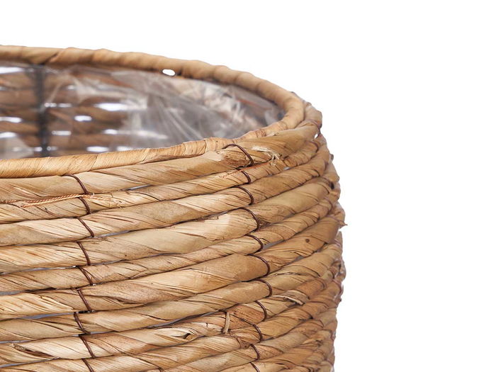 Ibergarden Macetero Oscuro con Patas, 52 cm de Alto, Material de Fibra Natural y Plástico, Color Marrón, Dimensiones 37x32 cm (Set de 4)