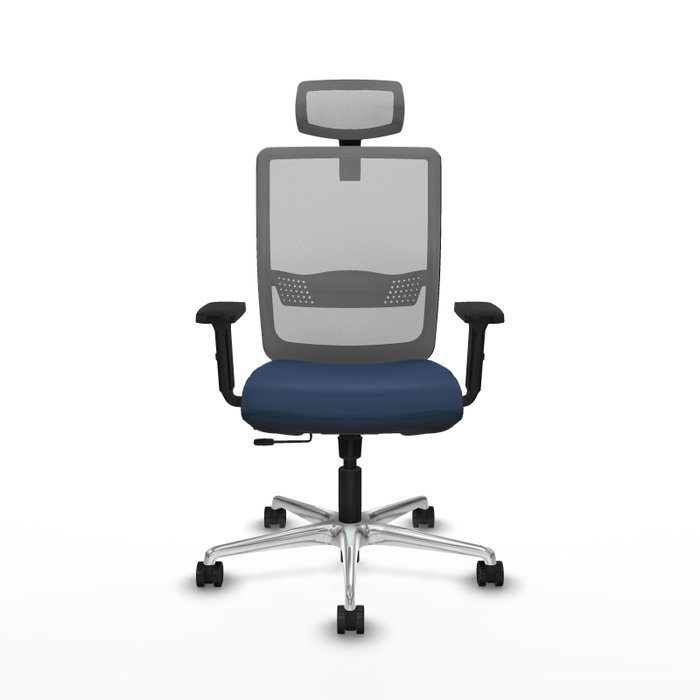 PIQUERAS Y CRESPO Silla de oficina Haches con mecanismo Sincro/Traslack Azul marino y Gris