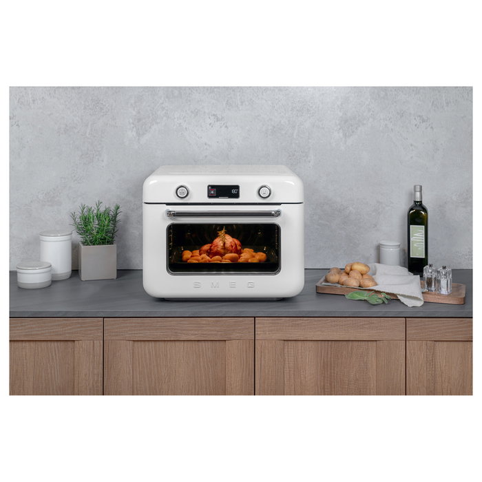 Smeg COF01WHEU Horno Mini de Sobremesa Vintage 30L 1800W Blanco
