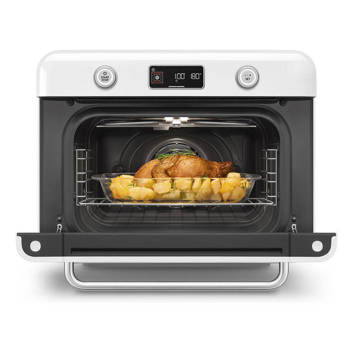 Smeg COF01WHEU Horno Mini de Sobremesa Vintage 30L 1800W Blanco