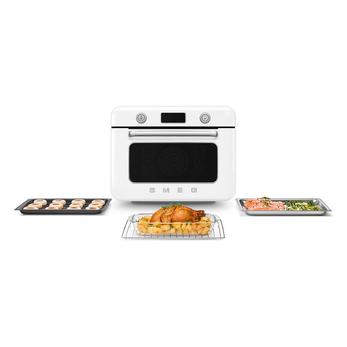 Smeg COF01WHEU Horno Mini de Sobremesa Vintage 30L 1800W Blanco