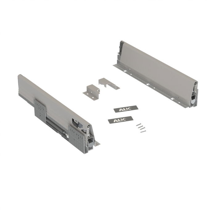 HERRAJES ALK Cajon Ducati H90 Extracción Total Gris 300Mm Laterales Acero Con Guías Invisibles Cierre Amortiguado HERRAJES ALK Cajon Ducati H90 Extracción Total Gris 300Mm Laterales Acero Con Guías Invisibles Cierre Amortiguado