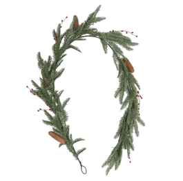 DKD Home Decor Guirnalda Navidad Led Pvc Verde Marron 35 Leds Piñas 2 x 200 cm (2 Unidades)