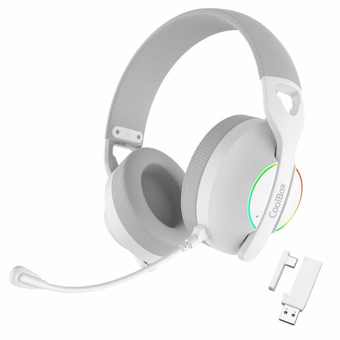COOLBOX WB01 Auriculares Inalámbricos RGB Blanco