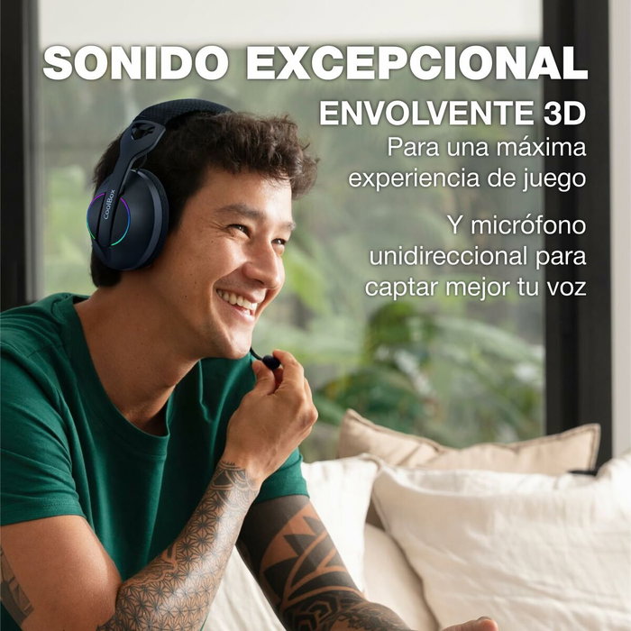 COOLBOX WB01 Auriculares Inalámbricos RGB Blanco