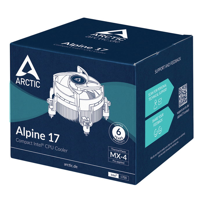ARCTIC Alpine 17 | 1700 Refrigerador de Aire para Procesador Compatible con LGA 1700 ARCTIC Alpine 17 | 1700 Refrigerador de Aire para Procesador Compatible con LGA 1700
