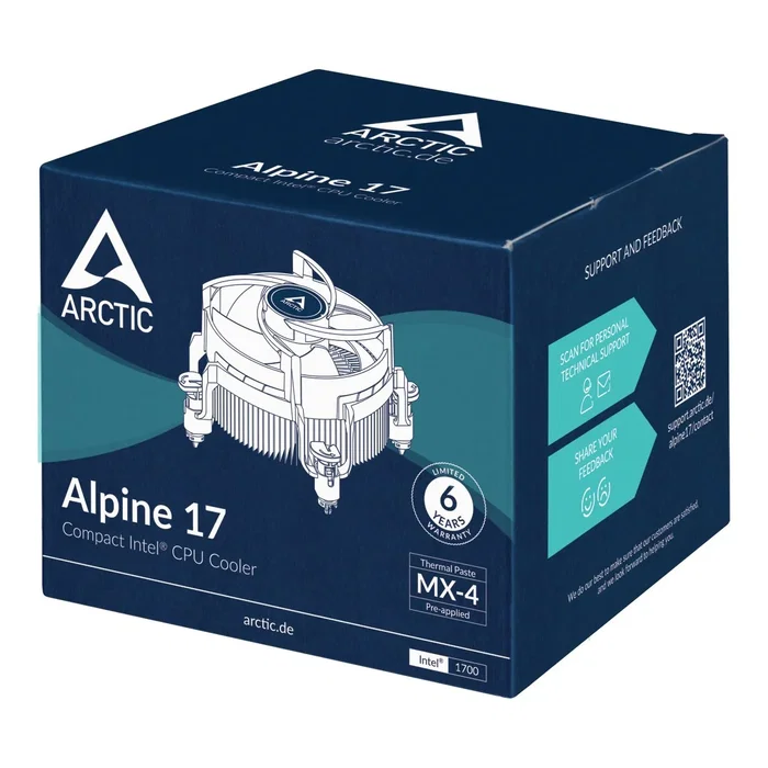 Arctic Alpine 17 LGA 1700 Negro, Plata