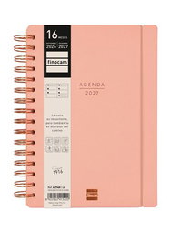 FINOCAM Agenda Anual Haiku 2026-27, 16 Meses, Wire-O, Coral