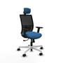 PIQUERAS Y CRESPO Silla de oficina Yunquera con mecanismo Sincro, Azul claro y Negro
