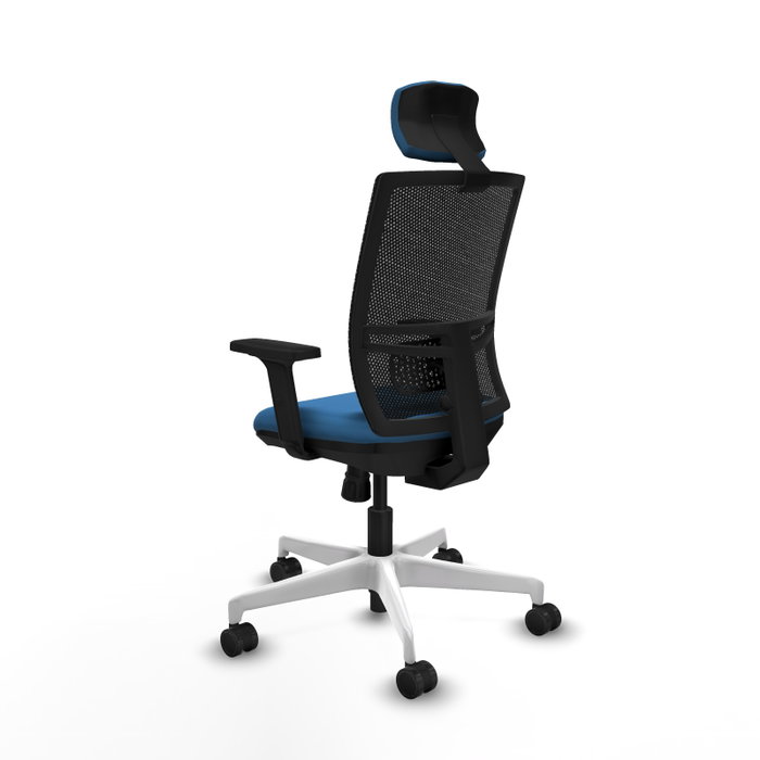 PIQUERAS Y CRESPO Silla de oficina Yunquera con mecanismo Sincro, Azul claro y Negro