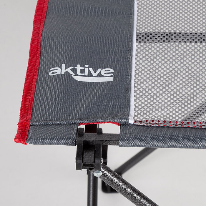 Aktive Mesa plegable de camping con posavasos y bolsillo