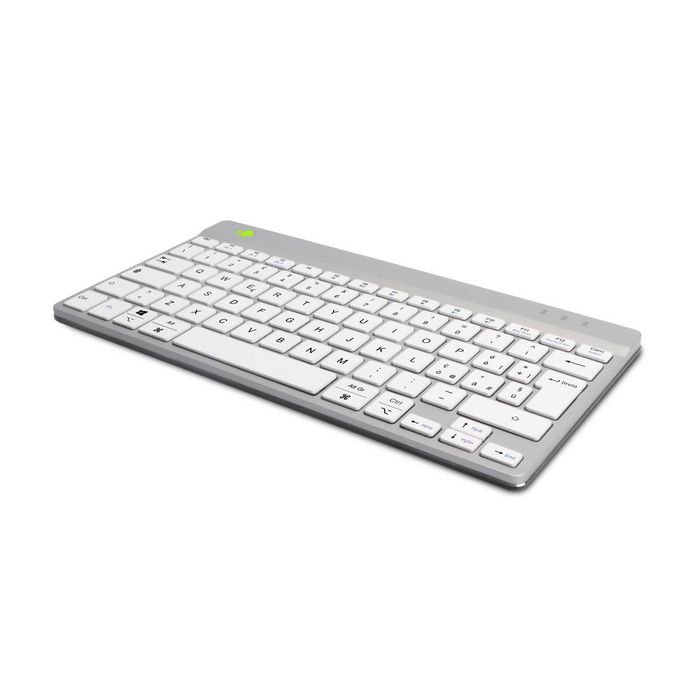 R-Go Tools Teclado Compacto Ergonómico R-Go Compact Break, QWERTY (IT), Bluetooth, Blanco, Software de Descanso Integrado