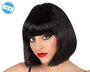 Peluca Corta Negra Con Flequillo Para Disfraces y Eventos