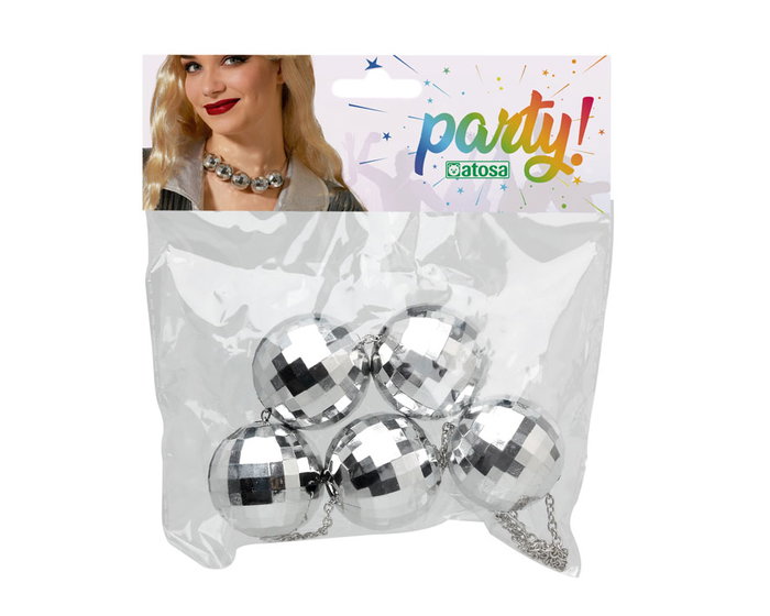 Collar Bolas Disco Carnaval Mujer Adulto