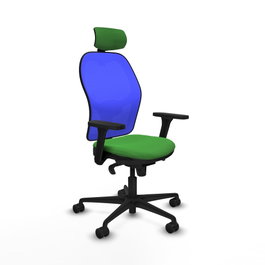 PIQUERAS Y CRESPO Silla de oficina Jorquera con mecanismo Sincro, Verde y Azul