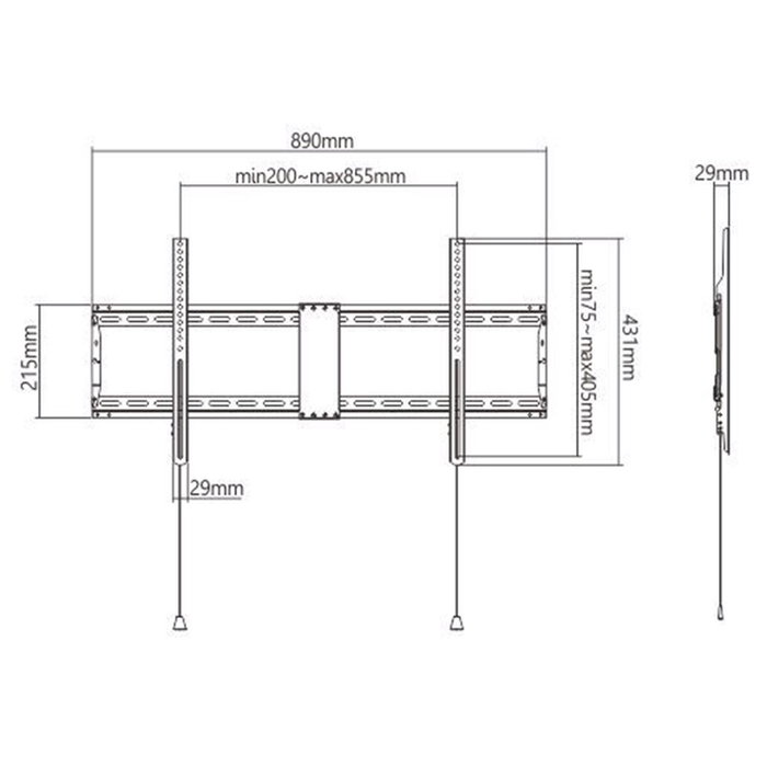 Gembird Soporte de pared para televisores de 43 a 90 pulgadas (70 kg)