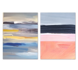 DKD Home Decor Cuadro Lienzo MDF Abstracto 40x50 cm Surtido de 2 Colores