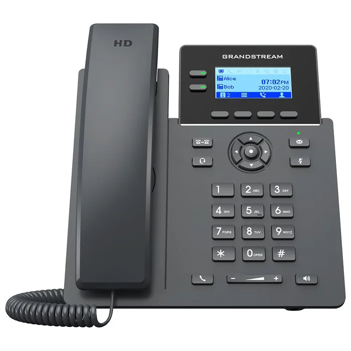 Grandstream Networks GRP2602G Teléfono IP Negro 2 Líneas con Pantalla LCD 6.12 cm y Conexión Wi-Fi para VoIP y Oficina