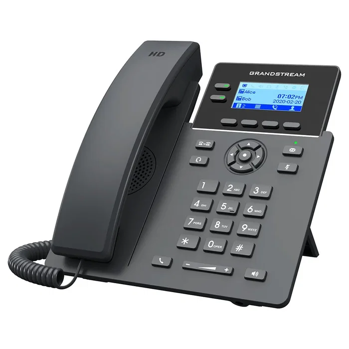 Grandstream Networks GRP2602G Teléfono IP Negro 2 Líneas con Pantalla LCD 6.12 cm y Conexión Wi-Fi para VoIP y Oficina