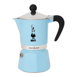 Bialetti Rainbow Cafetera Italiana Color Azul para 3 Tazas 0.13 L Aluminio