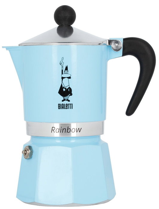 Bialetti Rainbow Cafetera exprés Azul claro para 3 tazas