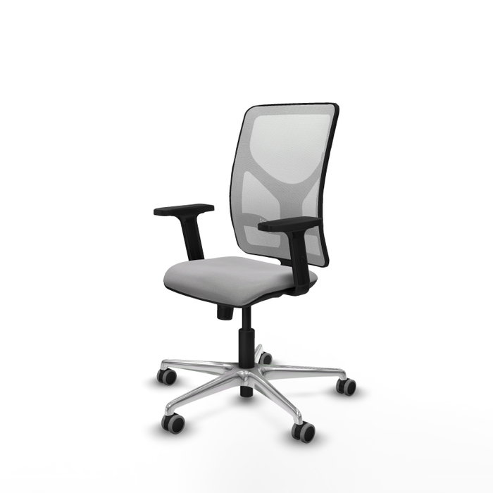PIQUERAS Y CRESPO Silla de oficina Motilla con mecanismo Sincro, Gris claro y Blanco