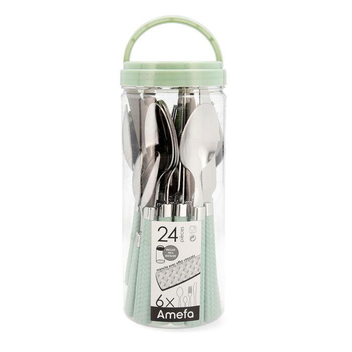 Set 24 Cubiertos Acero Inox Paille Amefa 25 cm-2 mm
