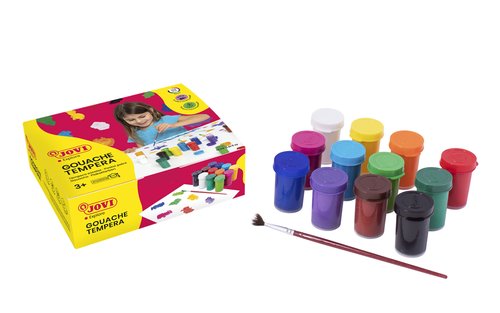 JOVI Estuche de Témperas Escolares de 12 Colores (15 ml por bote) JOVI Estuche de Témperas Escolares de 12 Colores (15 ml por bote)