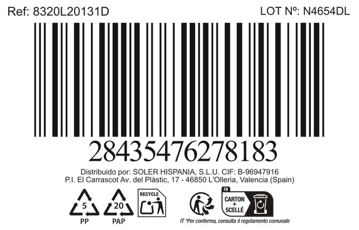 La Mediterranea Set de 6 Copas de Vino LAVERE 265cc