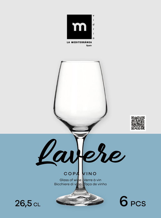 La Mediterranea Set de 6 Copas de Vino LAVERE 265cc