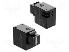 DeLOCK 86506 Módulo Keystone con puerto de carga USB Tipo-A 10,5 W negro