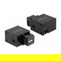 DeLOCK 86506 Keystone Módulo con Puerto de Carga USB Tipo A 2.1 A, Plano, Negro, Plástico, Conector Hembra y Terminal